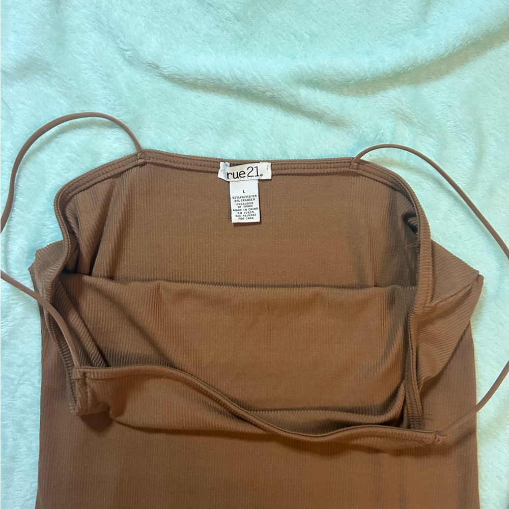 Rue21 Tan Ribbed Brown dress